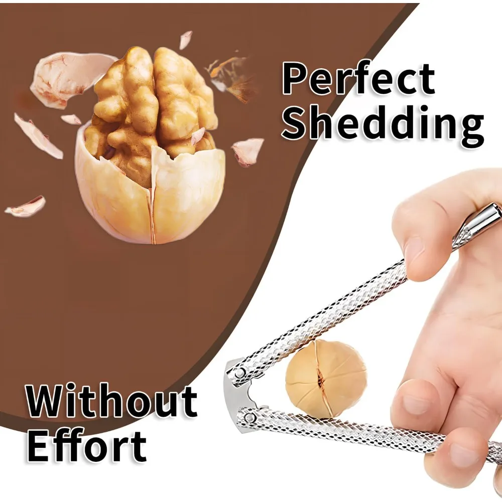 Heavy Duty Nut Cracker for Walnuts, Pecans, Shellfish - Stainless Steel, Easy Grip view 5