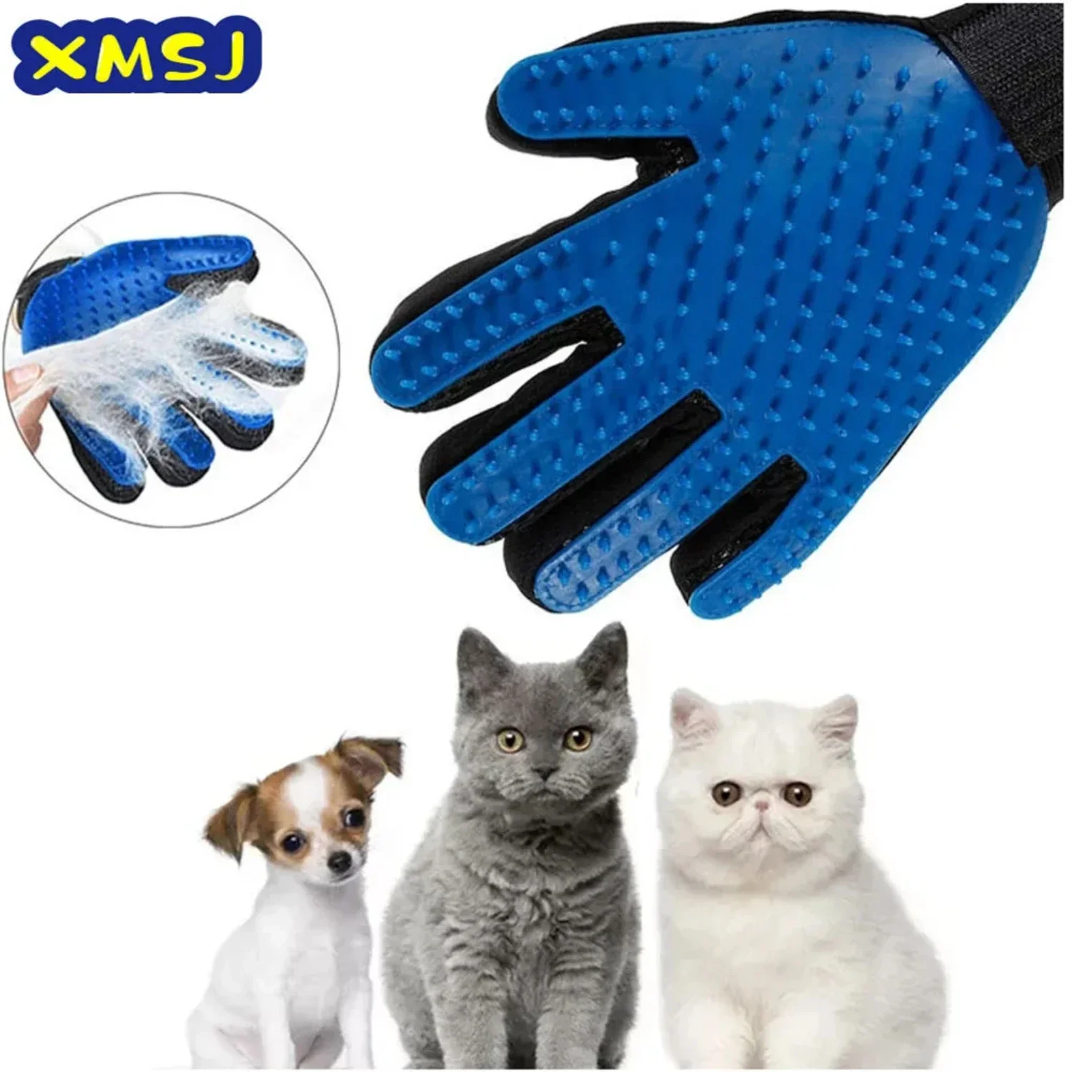 Efficient High-quality Pet Grooming Combs, Brushes, and Gloves for Dogs and Cats - Top-notch Essential Set for Deshedding, Massa