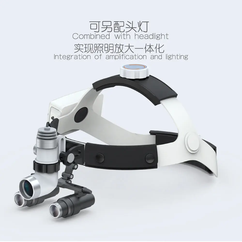 Headwear High Resolution 4x 5x 6x Adjustable Magnifying Glasses Dental Headpiece Surgical Loupes with LED Light