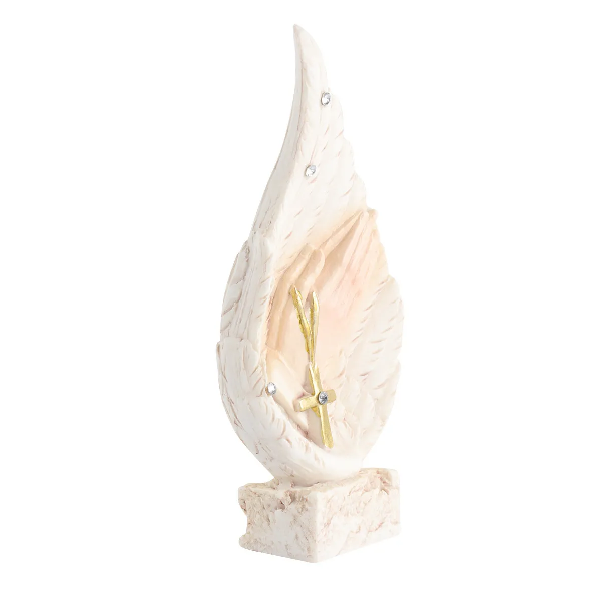 1Pcs Christian Resin Hand Ornament Artistic Angel Style Decoration Desktop Craft Home Office Decorative Resin Handicraft