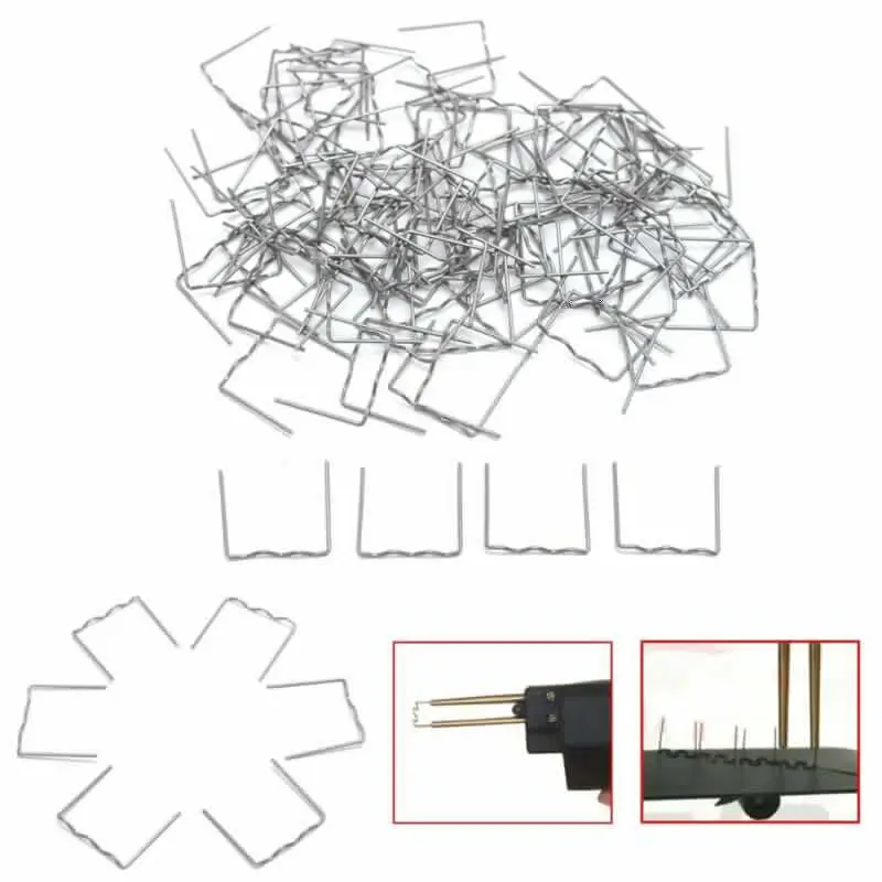/100pcs /RS16 /0.6mm Flat Stainless Steel Staples For Hot Stapler Weld Torch Car Auto Bumper Crack Repair Kit Automotive Tools