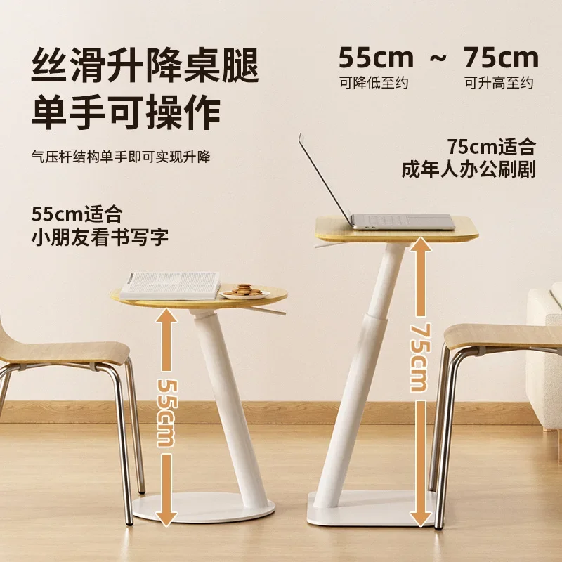 Light luxury side table, small coffee table, pneumatic lifting table, bedside  , removable computer