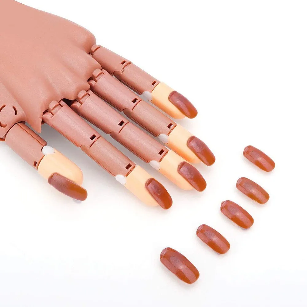 300-pecas-de-dedos-de-treino-para-unhas-em-acrilico-material-abs-cor-marrom-mao-de-treino-flexivel-com-cabeca-de-aplicacao