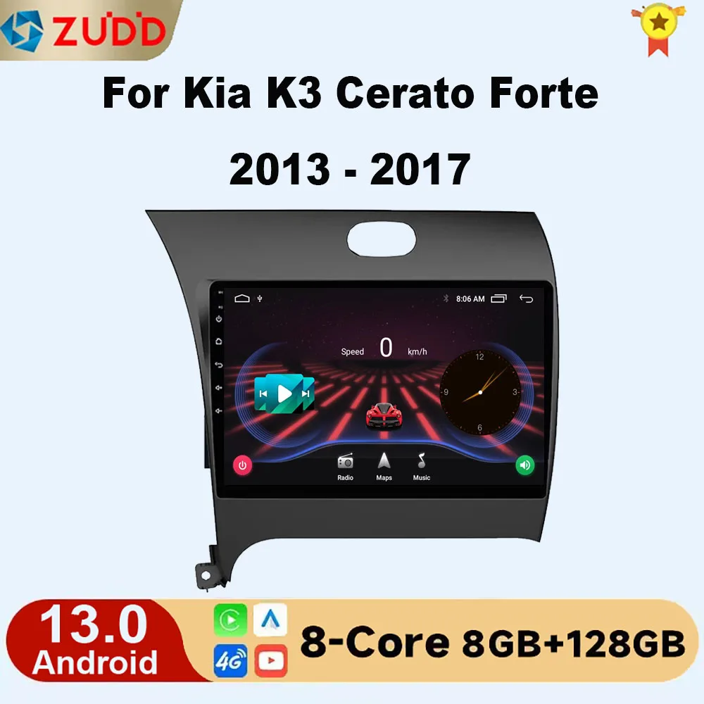 

For Kia K3 Cerato Forte 2013-2017 4G+WiFi 2din Android 10 Car Radio Multimedia Video Player Navigation GPS Auto stereo YD Tuner