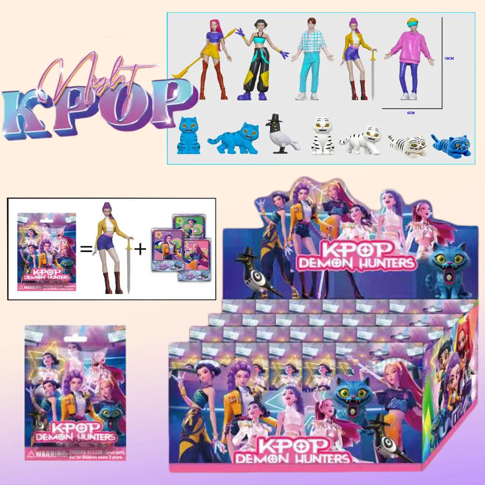 

2025 Kpop охотники на демонов Mystery Box, аниме-фигурка, игрушки, милая коллекционная кукла из ПВХ, модель, украшение для стола, украшение на день рождения, подарки