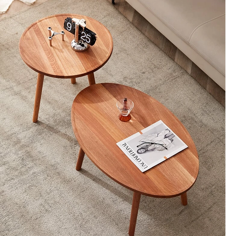 

Light Luxury Solid Wood Tea Table Living Room Tea Table Modern Creative Sofa Side Table