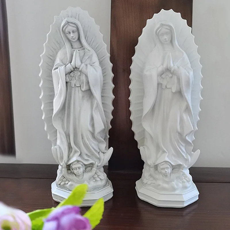 

1pc Virgin Mary Resin Home Furnishings Entrance Decoration Church Crafts Shooting Props Decorative Ornaments Accessories
