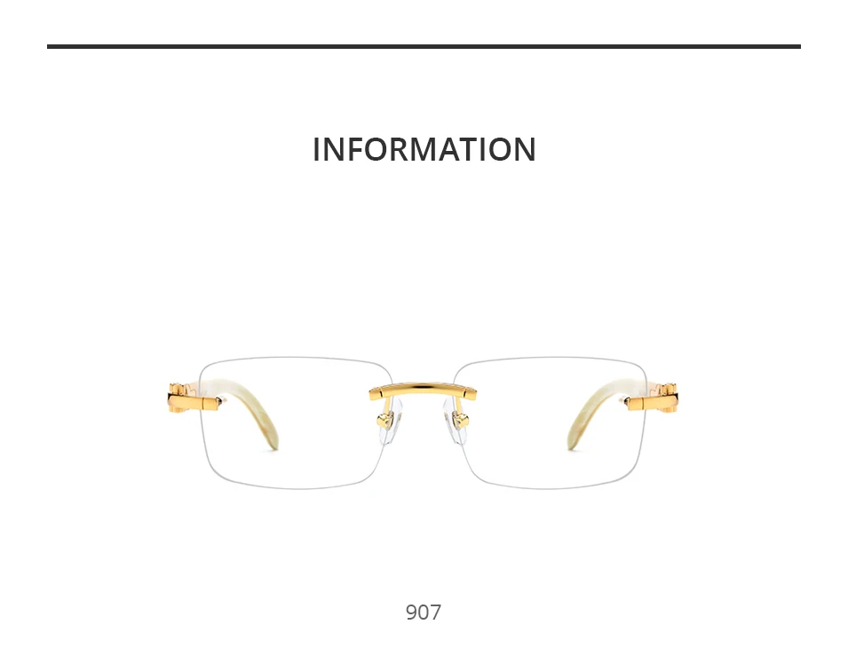 HEPIDEM Buffalo Horn Brille Männer Luxus Berühmte Marke Design Randlose Brillen Rahmen Frauen Rahmenlose Weiß Buffs Holz Brillen – Detail 7
