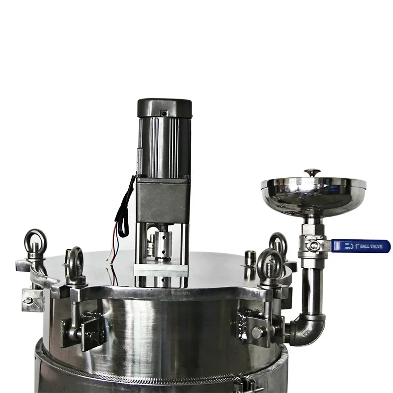 8L stainless steel mixing pressure tank industrial glue liquid vessel with motor and funnel