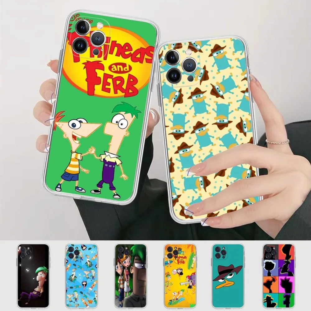 Disney Phineas and Ferb Phone Case For iPhone 15 14 11 12 13 Mini Pro XS Max Cover 6 7 8 Plus X XR SE 2020 Funda Shell