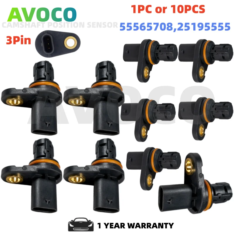 

10PCS Original Camshaft Position Sensor For Chevrolet Aveo Cruze Malibu Epica Sonic Pontiac Vauxhall 55565708 55565709 25195555