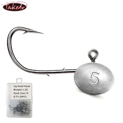TAKEDO HG31 1.5G 2.5G 3.5G 5G Root Fishing Hook Jig Head Double Back Barbed MUSTAD Hooks Soft Worm Hook For Bass Catfish