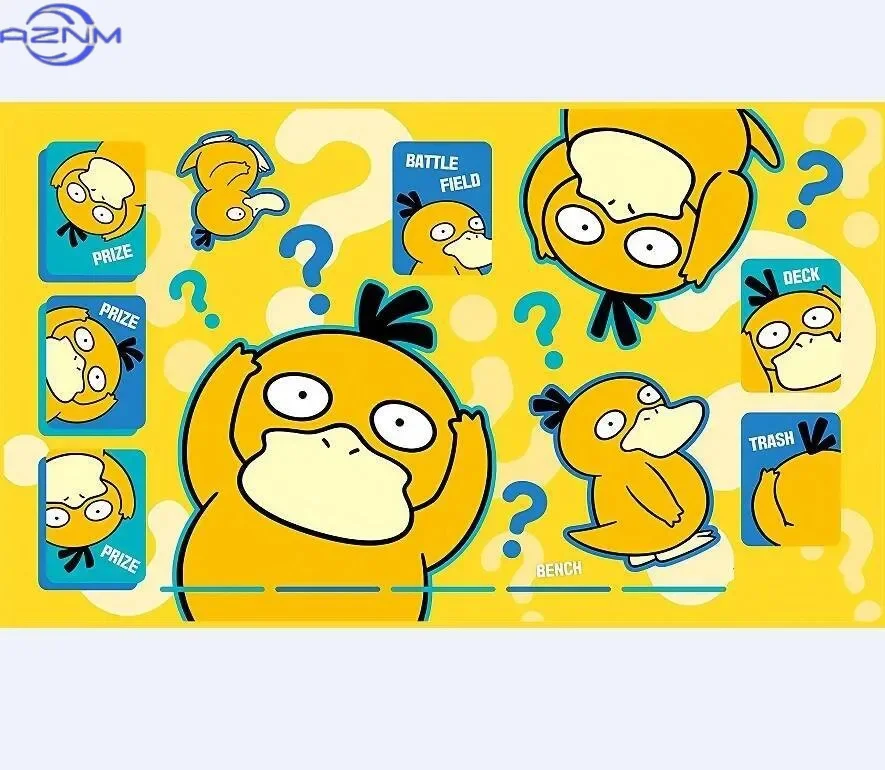 Pokemon Psyduck TCG Battle Mauspad, Wasserdichtes Rutschfestes Mauspad für Sammelkartenspiele und Desktop-Gaming