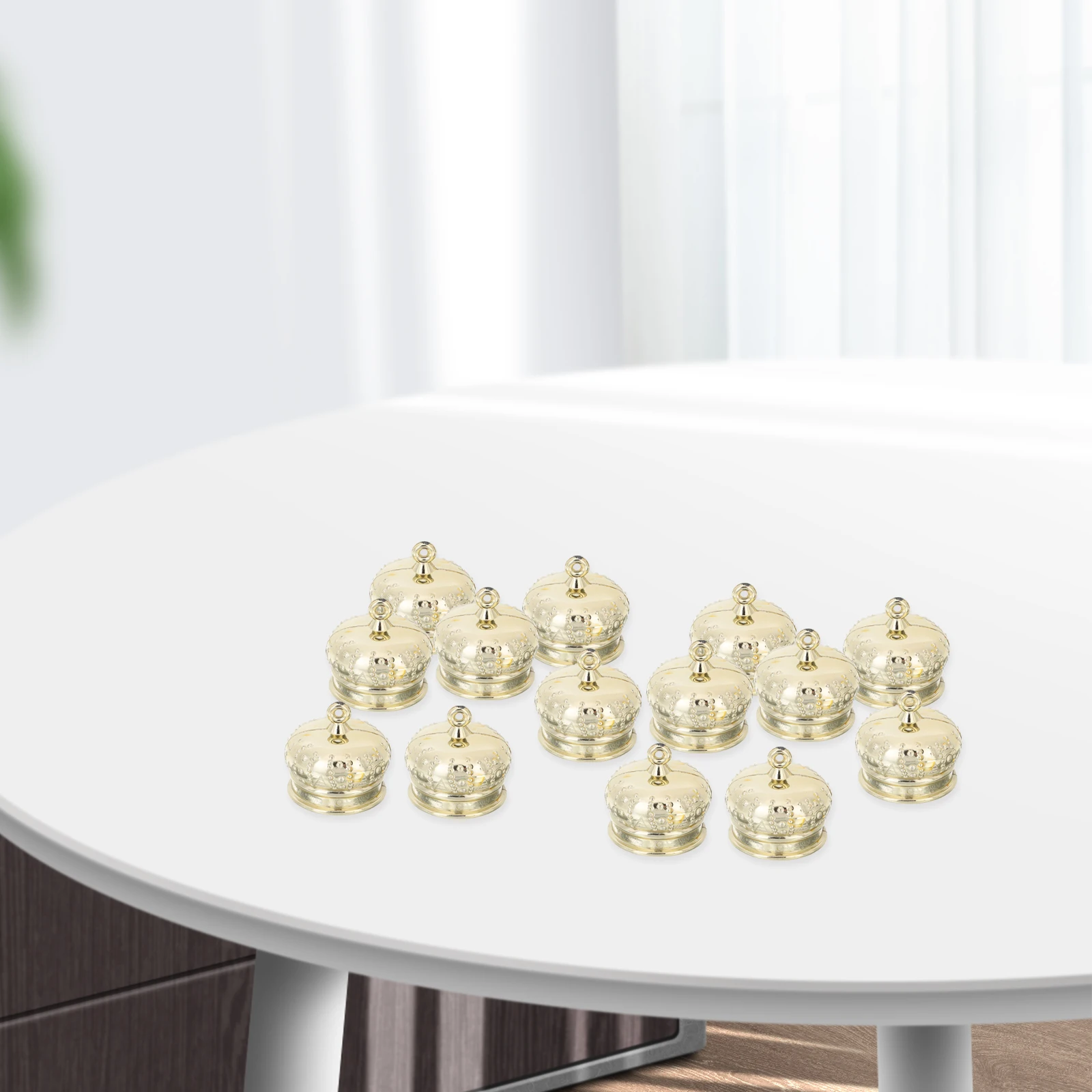 

50pcs Christmas Ball Caps Creative Handcraft Hanging Holder Craft End Caps Diy Pendant Covers Durable Plastic Ornaments For Diy