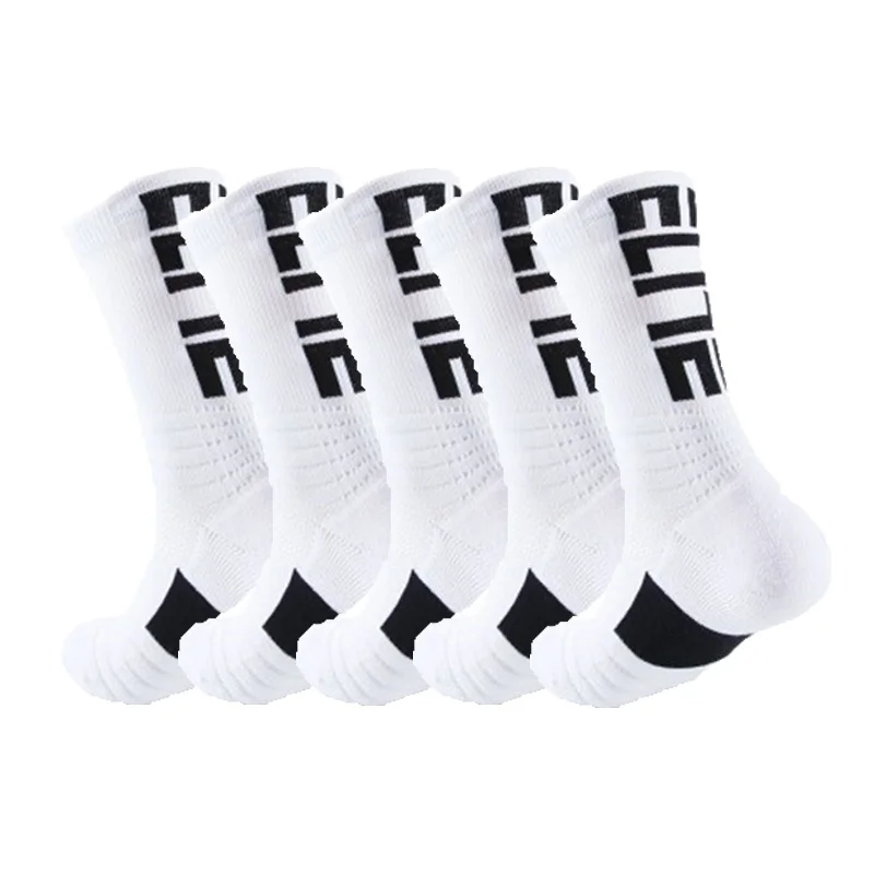 Professional Socks Socks Cotton Basketball 5Pairs Elite Compression Thick Sports Durable Skateboard Towel Bottom Socks Stocking