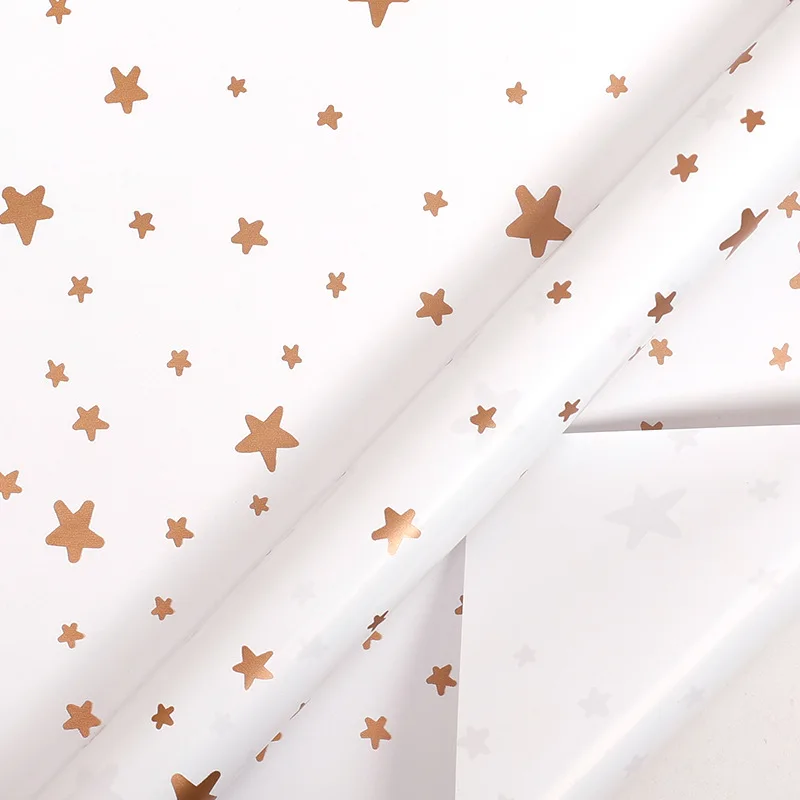 

Букет Подарочная упаковка С покрытием Золотая бумага в горошек Упаковочная бумага на День святого Валентина Металлическая подарочная упаковочная бумага на день рождения