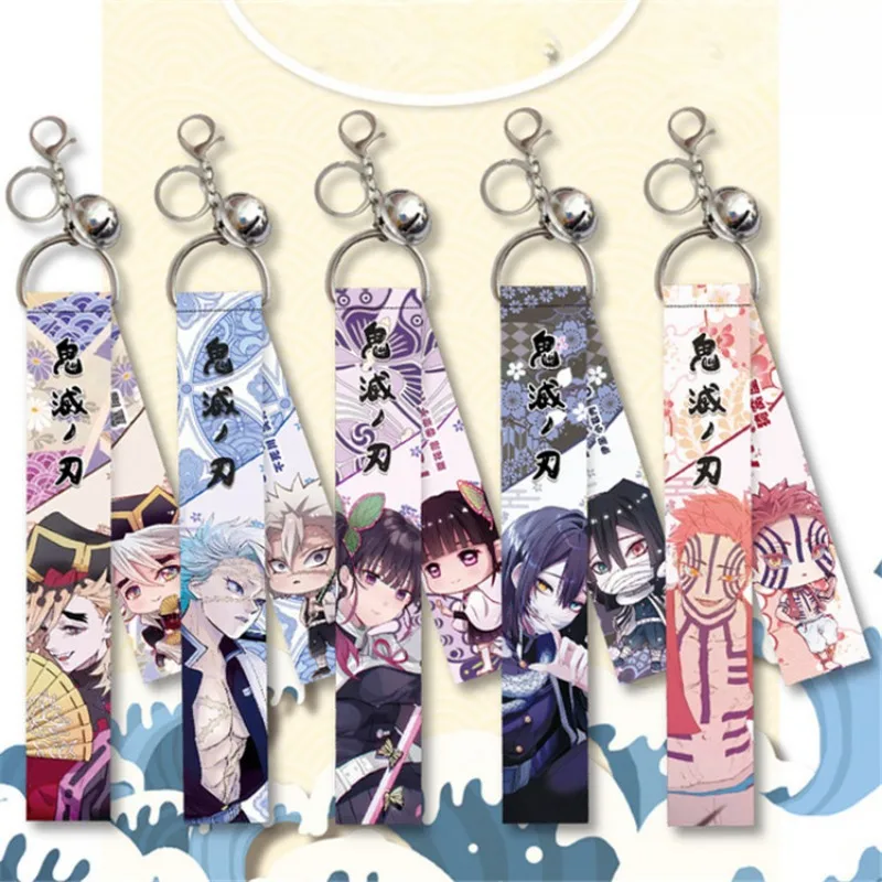 Tanjirou Nezuko Zenitsu Inosuke Giyuu Shinobu Kyoujurou Tengen Anime Backpack Pendant Double Sided Premium Ribbon Buckle