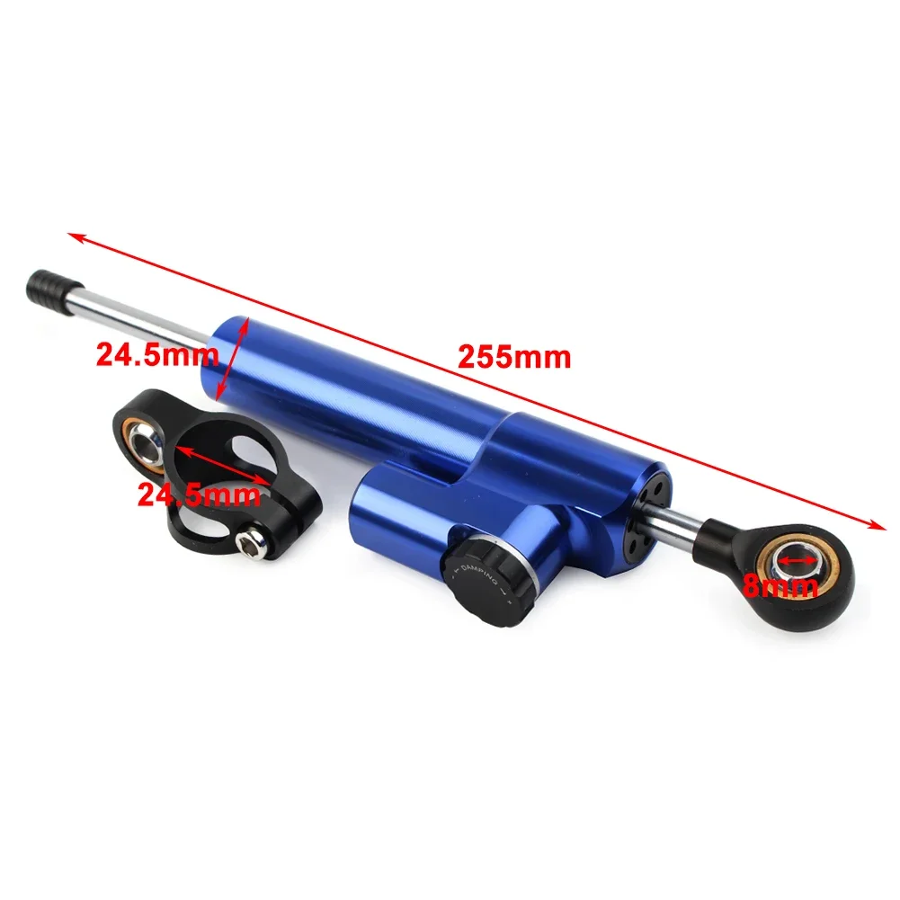 

Motorcycle CNC Universal Steering Damper Stabilizer Linear Reversed Safety Control Blue 255mm/10in for Yamaha for Honda for BMW