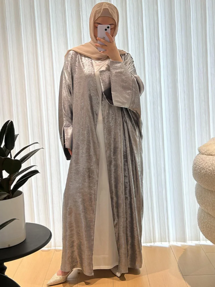 Silky Jalabiya Arab Long Robe Ramadan Muslim Abaya for Women Party Dresses Eid Morocco Saudi Vestidos Dubai Kaftan Islam Abayas