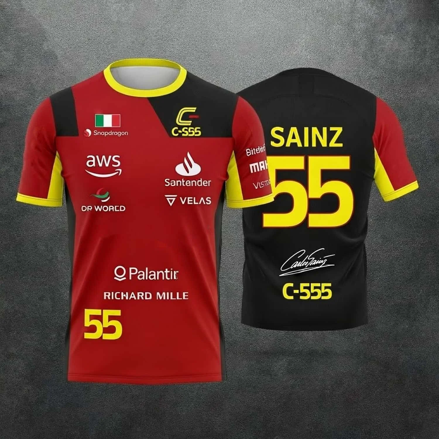 2026 Neue Sonderedition Hamilton Sommer Unisex Motorsport-Fans 44 Rot-Schwarzes Rennteam-Uniform-T-Shirt – Detail 8