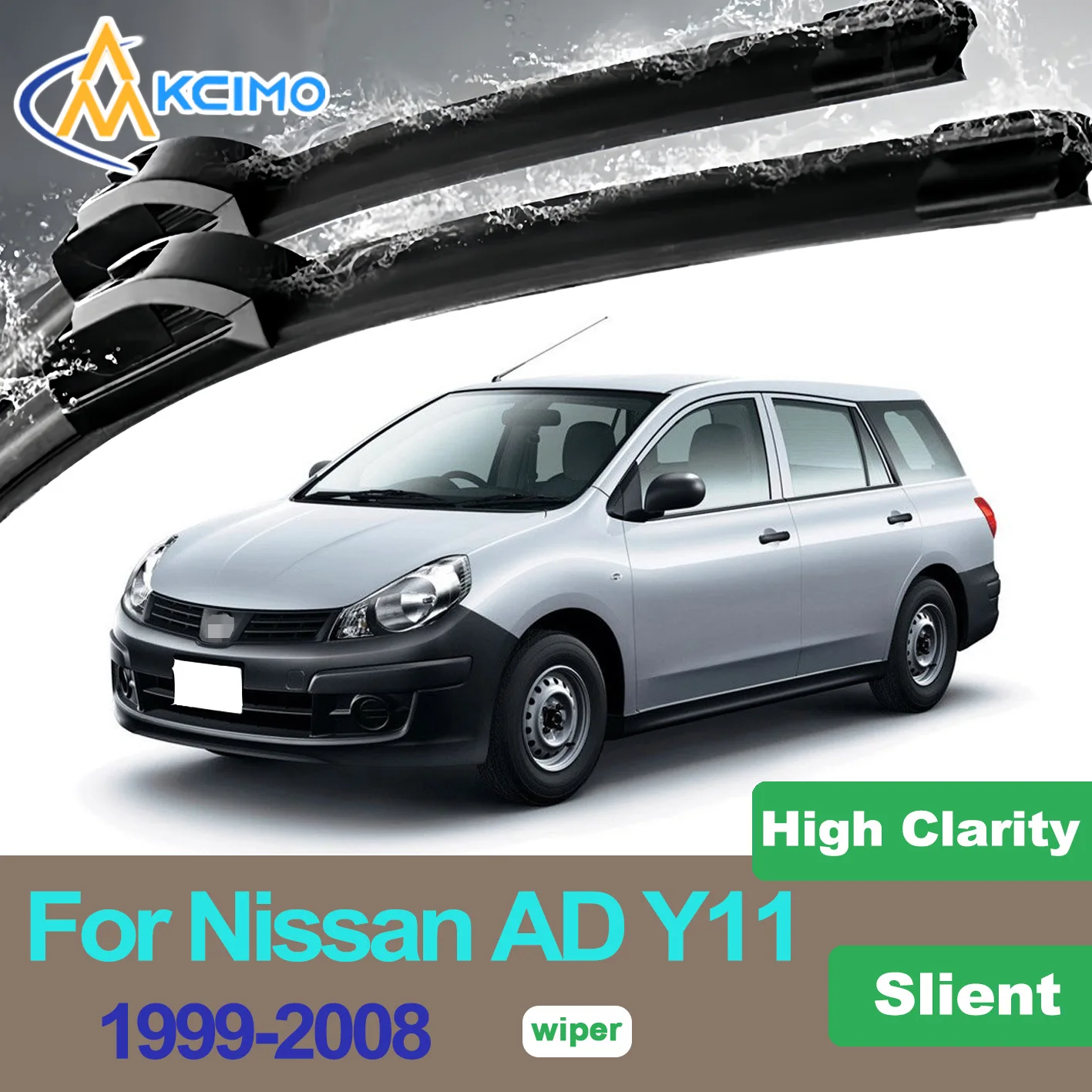 

For Nissan AD Y11 1999–2008 Nissan Wingroad Front Windshield Wiper Blades 2pcs Slient Rain Windscreen Window Accessories