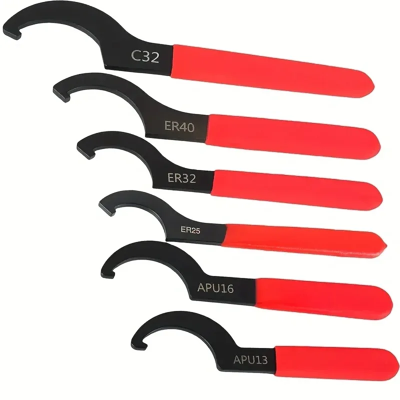 1Pcs Crescent Wrench Tool ER Wrench Shock Absorber C-type Wrench Water Meter Hook Type Round Nut Wrench Universal Manual Tools