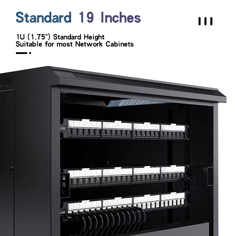 ZoeRax-Patch Panel Keystone com porta Dustproof, Rackmount ou montagem na parede, 1U, 24 Port, 19 ", Patch Panel em branco para Keystone Jacks