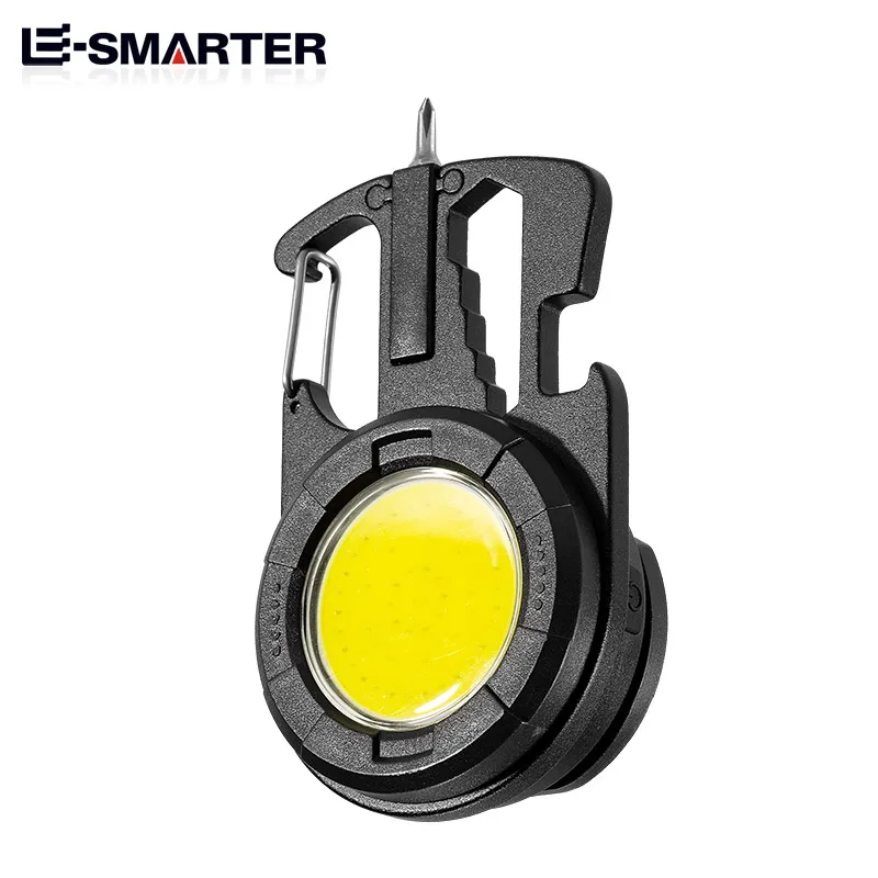 Cob Notfall multifunktion ale Taschenlampe Schlüssel anhänger Mini tragbare Lampe Taschenlampe Flaschen öffner für Wander camping