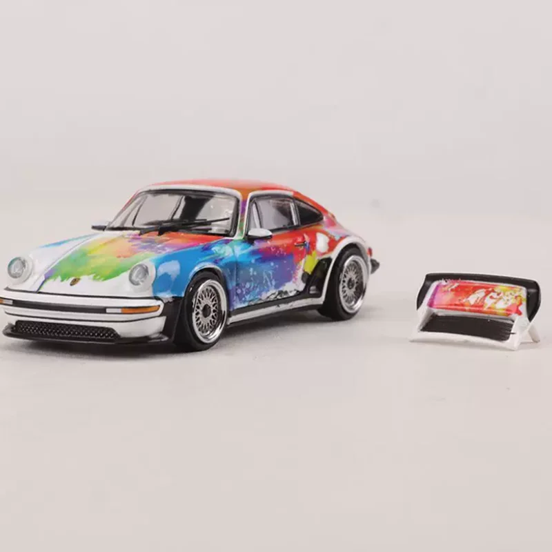 RM 1:64 Maßstab 911 Carrera Legierungsmodell mit Kunstlackierung, Simulationsauto, Desktop-Sammlerstück, Geschenk, statische Ausstellung