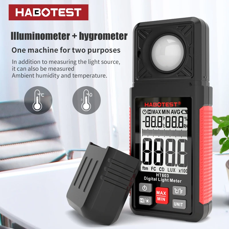 Digital Lux Meter Light Meter FC Lightmeter Illuminance Meter Tester 200000 Lux Illuminometer Photometer Luxometro Luxmeter