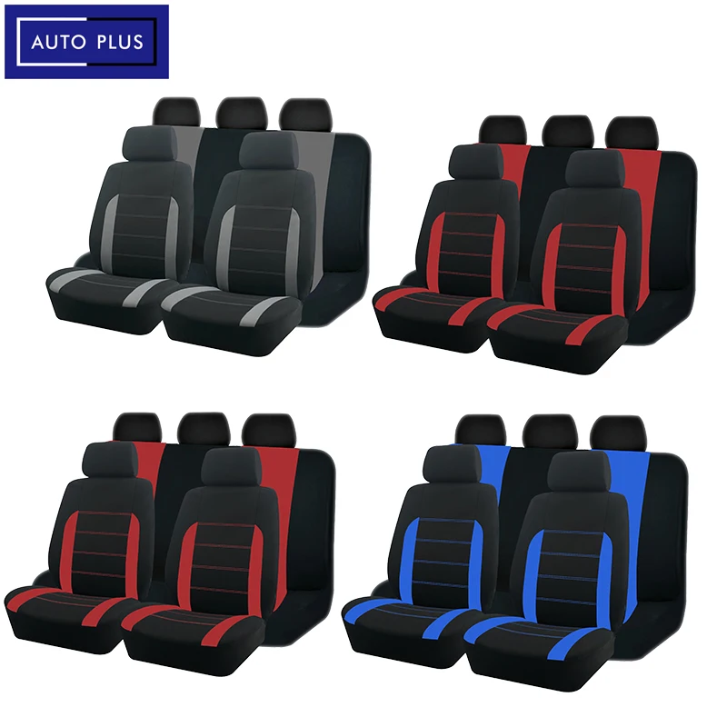 Polyester Universal Car Seat Covers Stitching Fabric Seat Covers for Cars Full Set  Fit Most Car Suv Truck Van Airbag Compatible