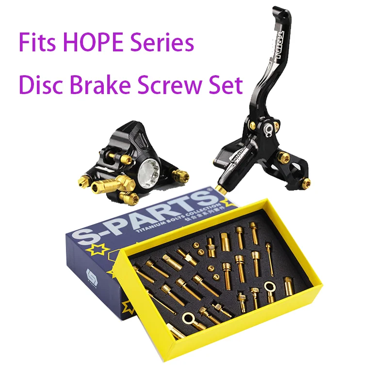 Conjunto de parafusos de titânio para sistema de freio de bicicleta, para Hope Tech e para freio hidráulico Hope Race