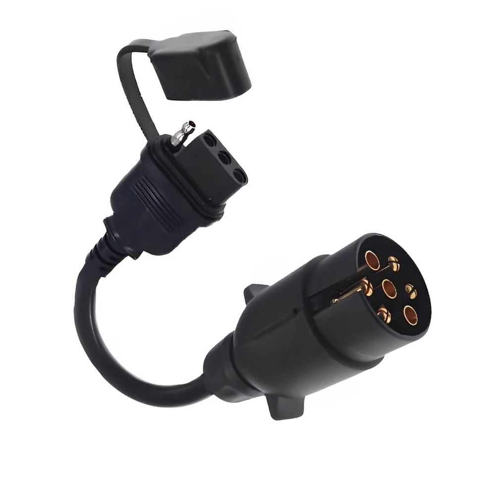 

1 шт., адаптер для провода прицепа, вилка европейского стандарта, 7-контактный в США, 4-контактный преобразователь света, разъем для проводки прицепа, разъем для буксировки грузовика, автофургона