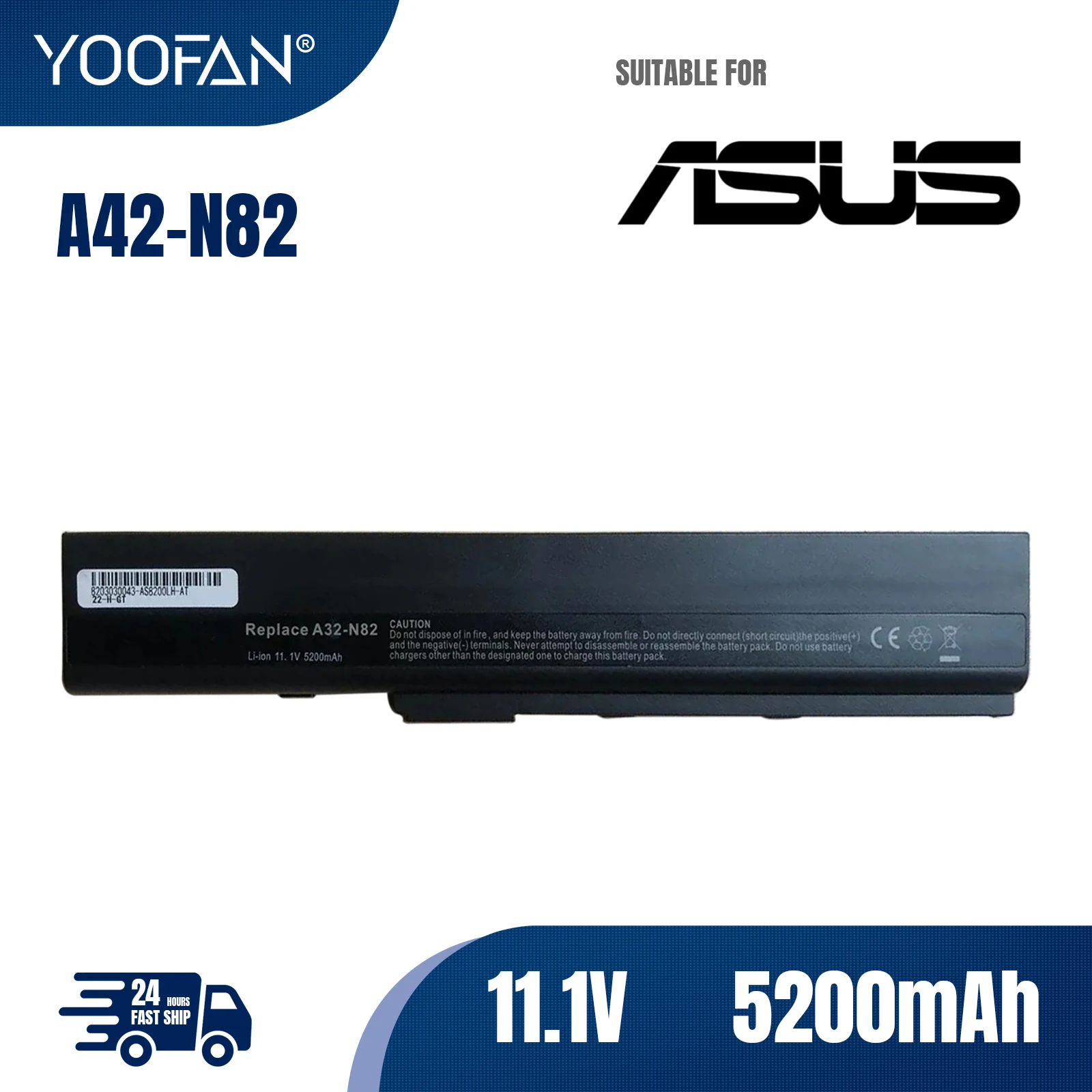 

YOOFAN Laptop Battery for Asus N82 N82E N82EI N82J N82JQ N82JV A32-N82 A42-N82