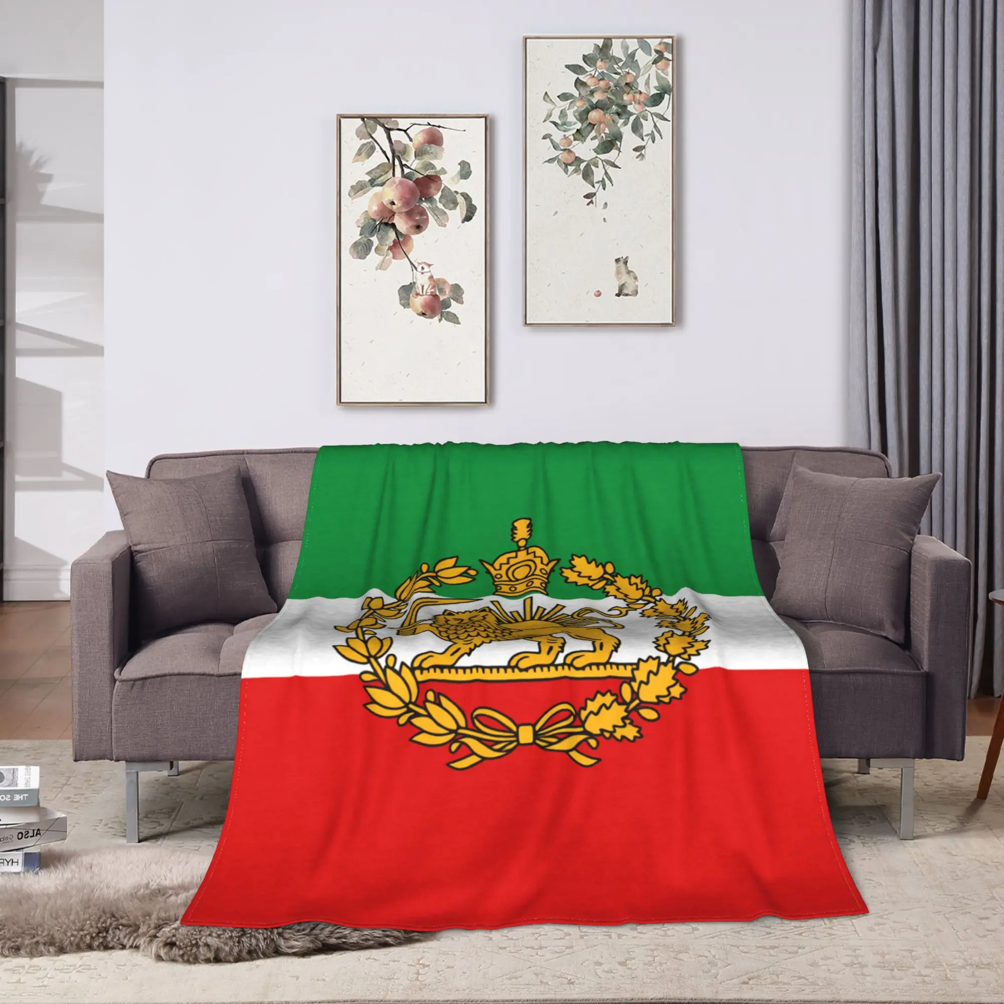 Iran Flag Blanket Quality Soft Make Iran Great Again Bedding Throws Autumn Boy Girl Couch Bed Aesthetic Bedspread