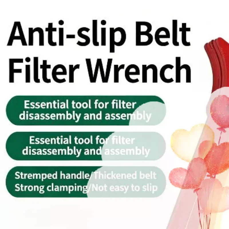 8IN Belt Wrench Oil Filter Puller Strap Spanner Chain Wrench Strap Opener Adjustable Strap Opener Disassembly Tool