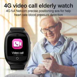 4G Elderly Smart Watch SOS Positioning Tracker Remote Monitoring GPS WIFI LBS Video Call Body Temperature Detection Pedometer