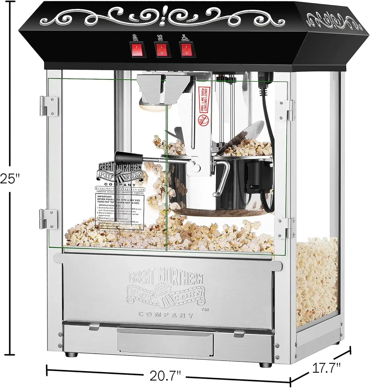 Machine à pop-corn de style comptoir Perfect Popper de 10 oz Noir