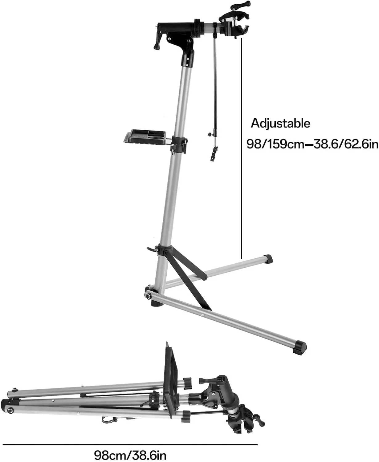 Duty Cycling Repair Rack - Indoor Heavy Duty Cycling Repair Stand - Anti-Rust Display Rack for Garage, Shop, Shed, and Home