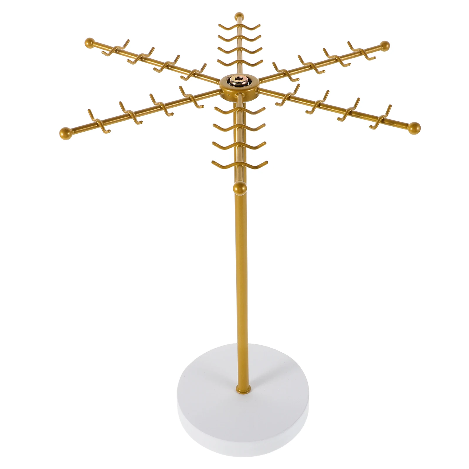 

Metal Jewelry Storage Rack Bracelet Organizer Necklace Golden Rotating Display Stand