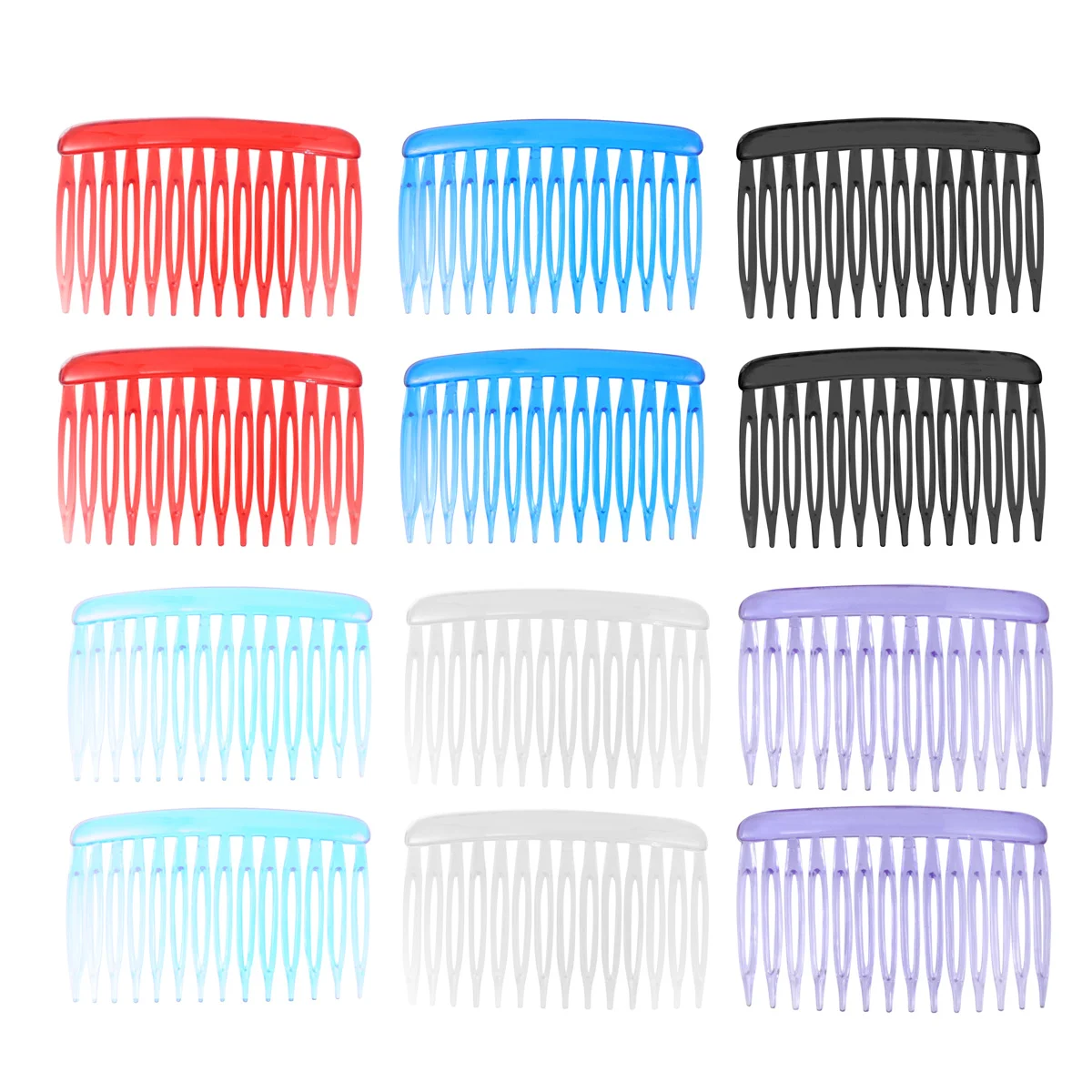 12 قطعة مشط شعر مموج ملون مستقيم وملتوي الأسنان مشبك بلاستيكي DIY بها بنفسك غطاء الرأس أداة تصفيف الشعر مشبك شعر الشريحة