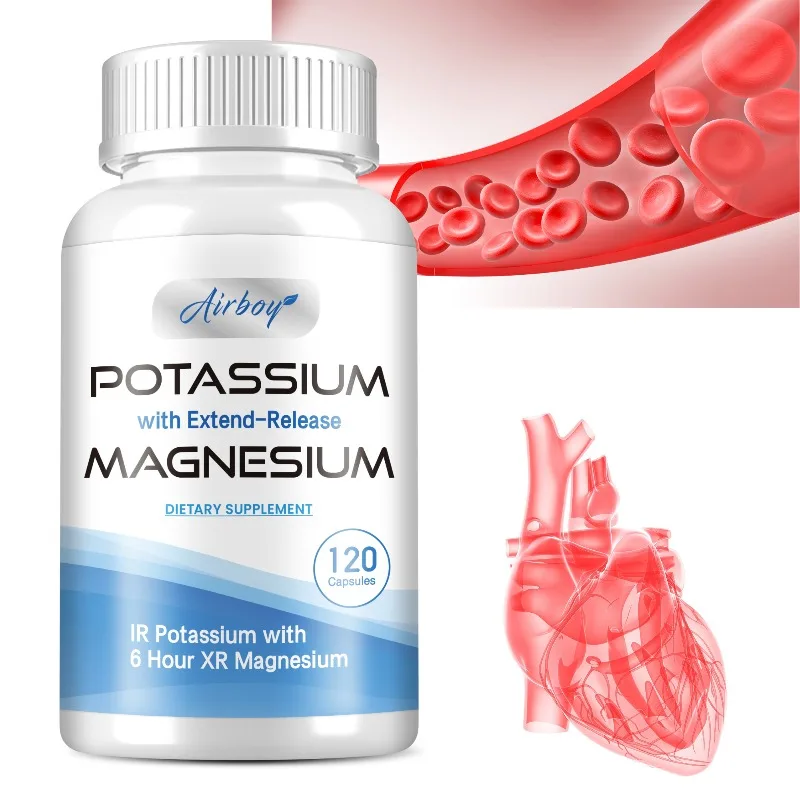 

Potassium with Extend-Release Magnesium - Heart, Cardiovascular Health, Blood Pressure Support, Promotes Healthy Blood Flow