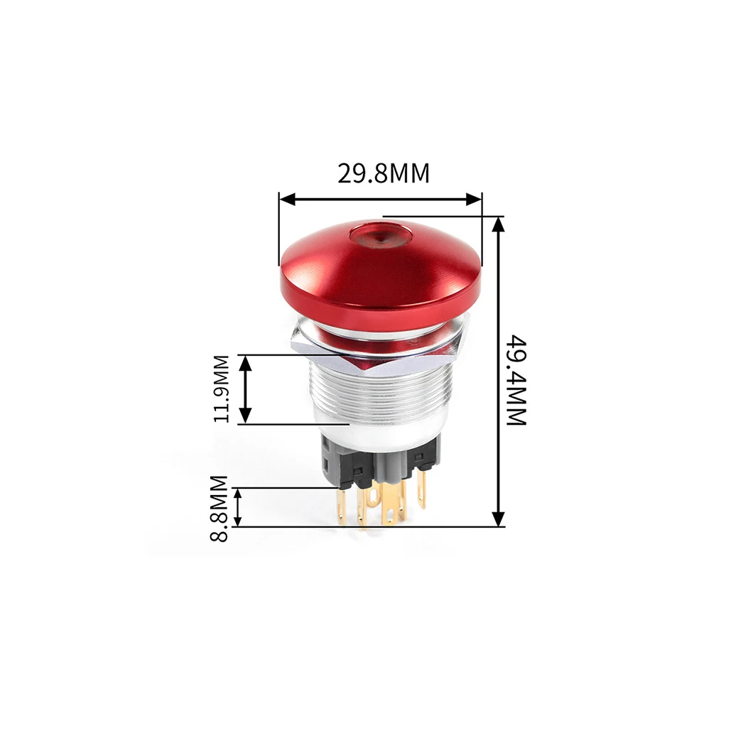 22mm Emergency Stop Button Waterproof LED Light Switch Momentary 12V 24V 110V