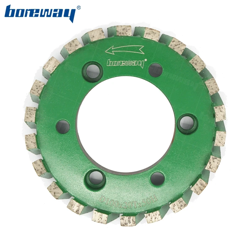 Boreway 1PC D100*20T*50H CNC Standard Stubbing Wheel Diamond Grinding Wheels For Polishing Granite Marble Calibrating Stone Slab