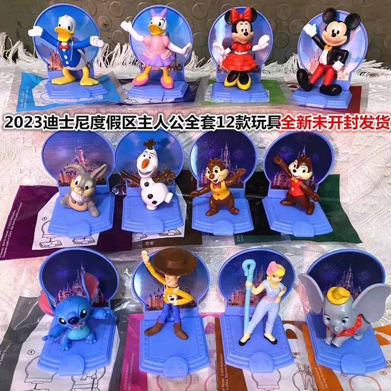 Genuine Disney Figure McDonalend Mickey Minnie Dumbo Donald Duck Stitch Figure Thumper Classic Doll Ornaments Accessories Toy