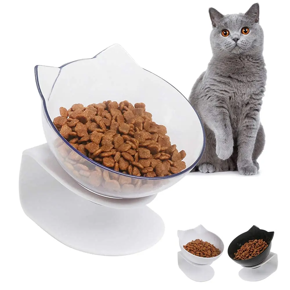 SIngle Double Cat Bowls With Raised Stand Non-slip Bowls Pet Food and Water Container Cats Dogs Feeders Puppy Feeder Supplies