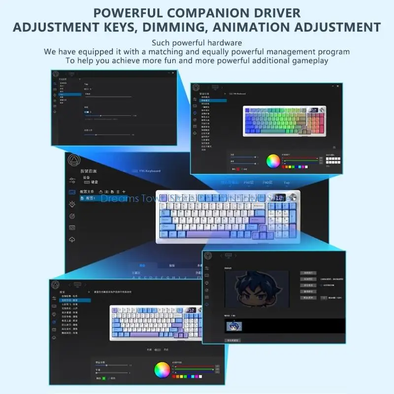 

HX6A Airphone excellent Mechanical Keyset 4000mAh Rechargeable Battery Audiovisual Control Knob Quiet ABS Building