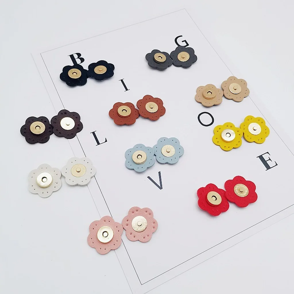 Leather Magnetic Button Pre-Punched Diy Sewing Accessories Magnetic Button Handmade Handmade Bag Closure For Purses Cloth Bags