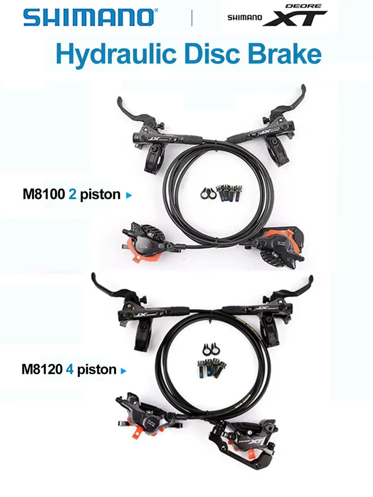 AliExpress Shimano DEORE XT M8100 2 Piston M8120 4 Piston MTB Hydraulic Disc Brake SET Left & Right Original Mountain Bike bicycle Parts