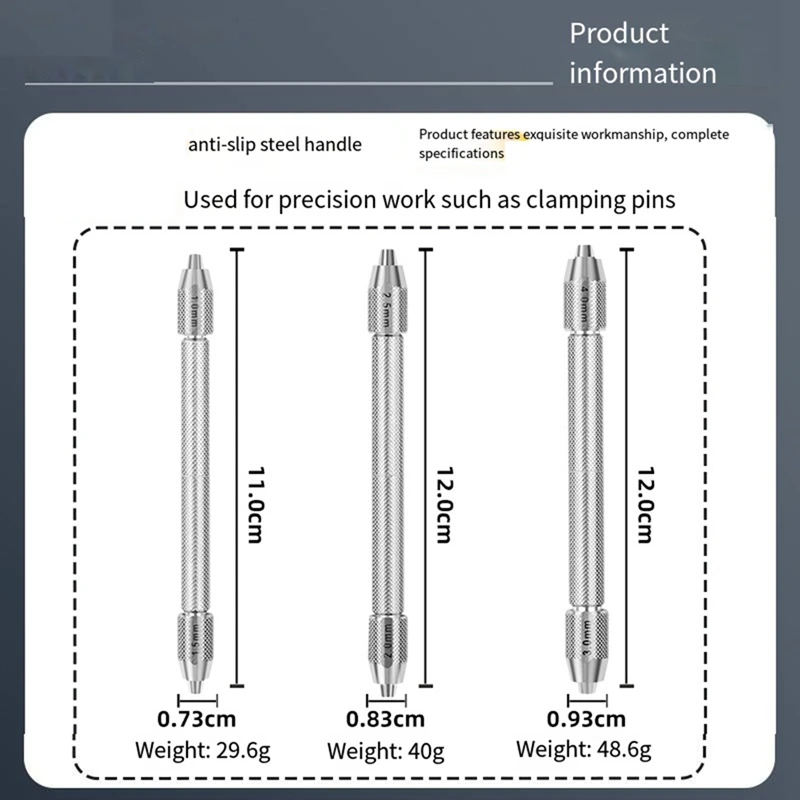 Pêlos-ferramentas de pinos de ponta dupla, palheta de aço de precisão antiderrapante de cabeça dupla com acessórios de relógio de boca de bloqueio de cabeça dupla